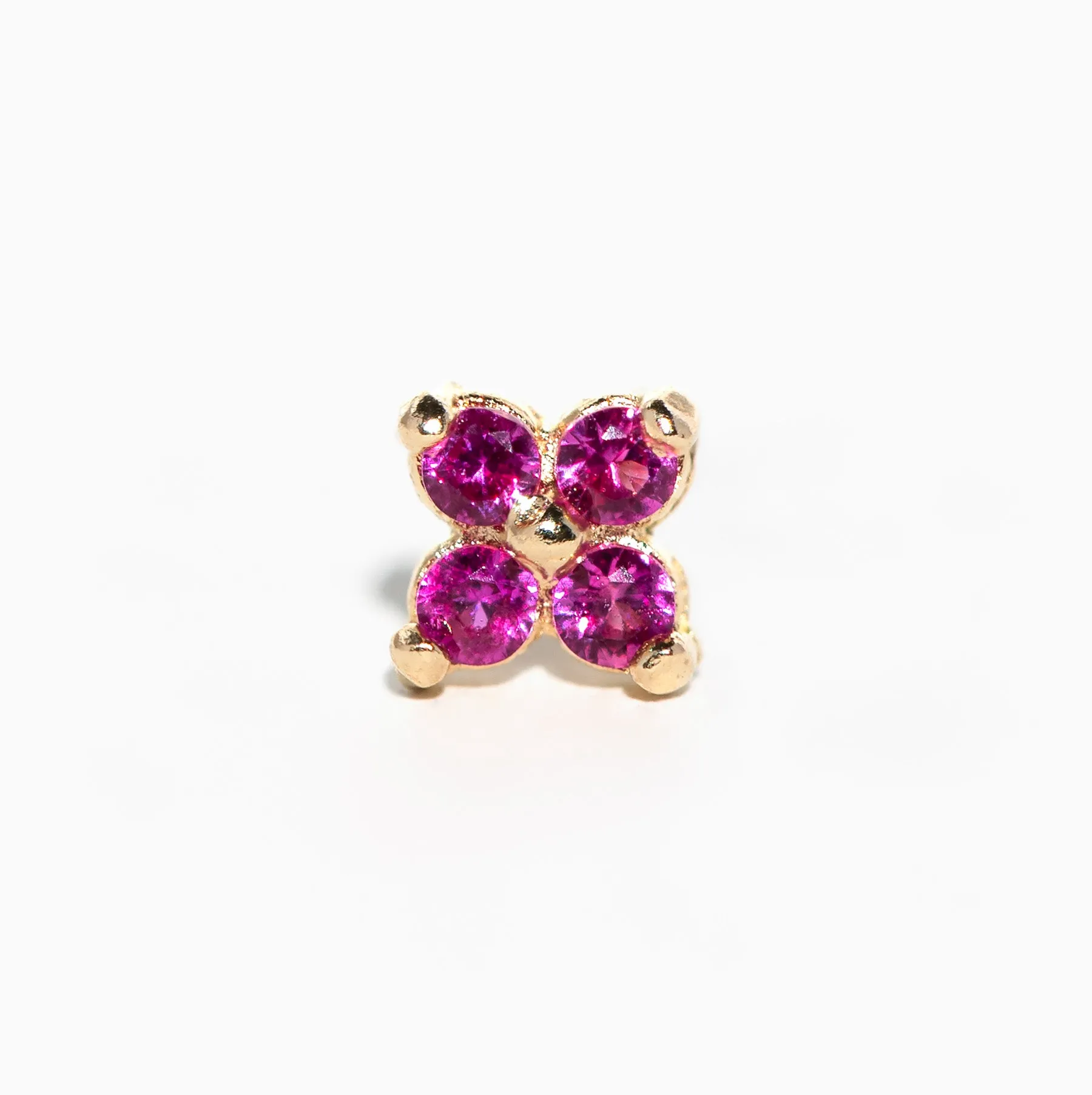 Fine Teeny Fuchsia Ball Back Stud