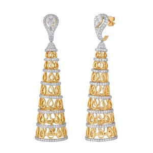 Freeflowing Spire Diamond Earrings