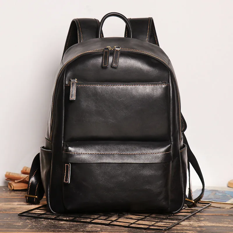 Full Grain Zipper Leather School Backpack Rucksack  Anniversary Gifts Handmade Bags