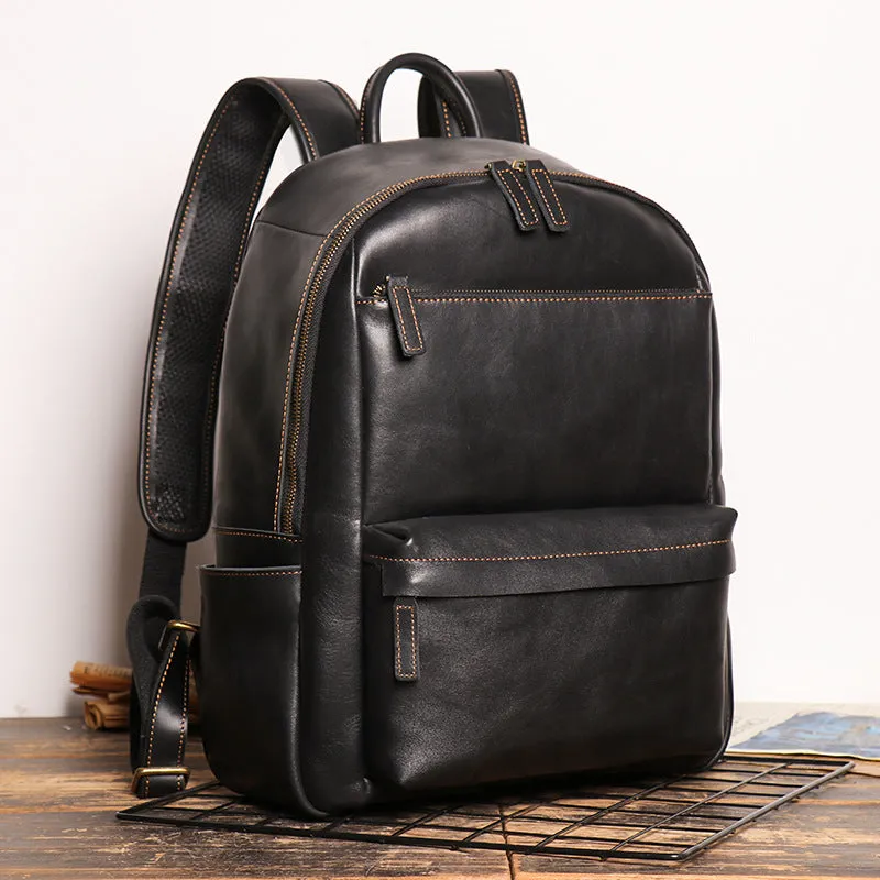 Full Grain Zipper Leather School Backpack Rucksack  Anniversary Gifts Handmade Bags