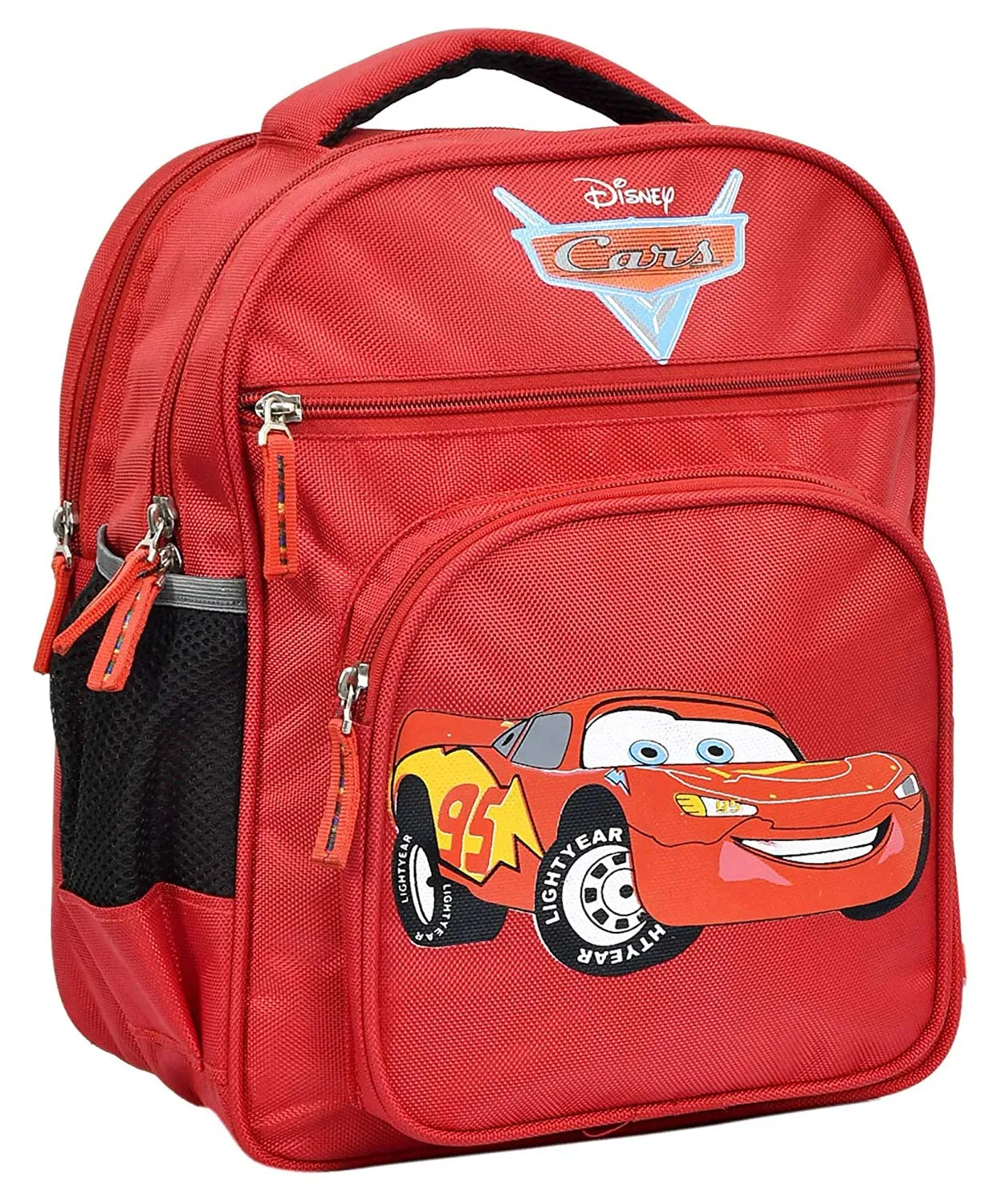 Fun Homes Disney Cars Print 14 inch Waterproof Polyster School Bag,Backpack for Kids, Red (FUN09904)