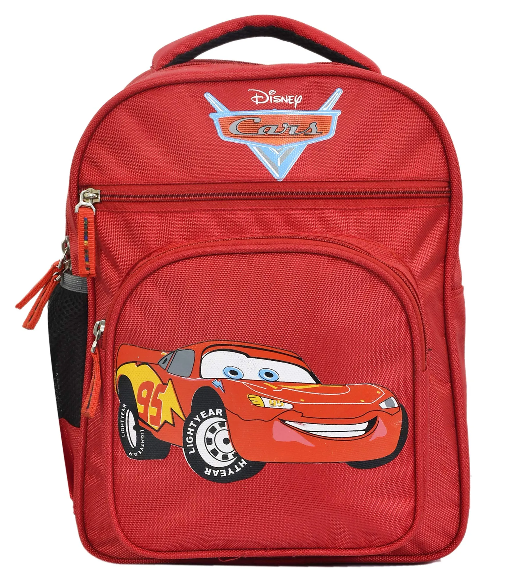 Fun Homes Disney Cars Print 14 inch Waterproof Polyster School Bag,Backpack for Kids, Red (FUN09904)