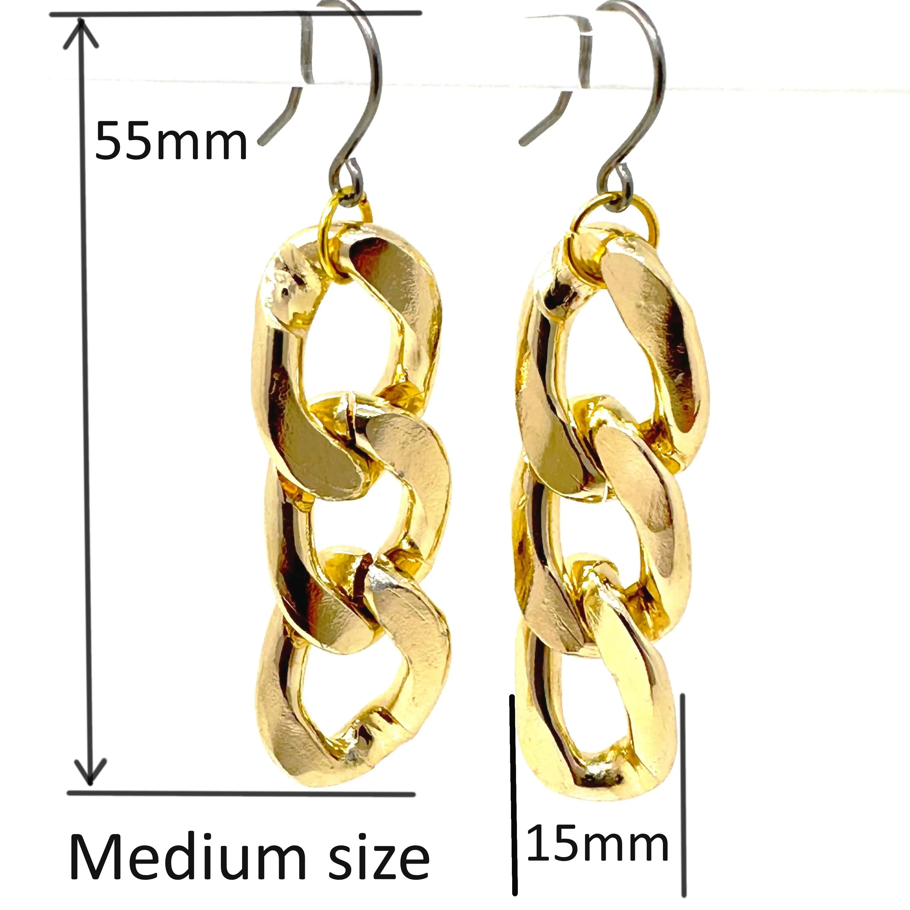 Gold chain earrings