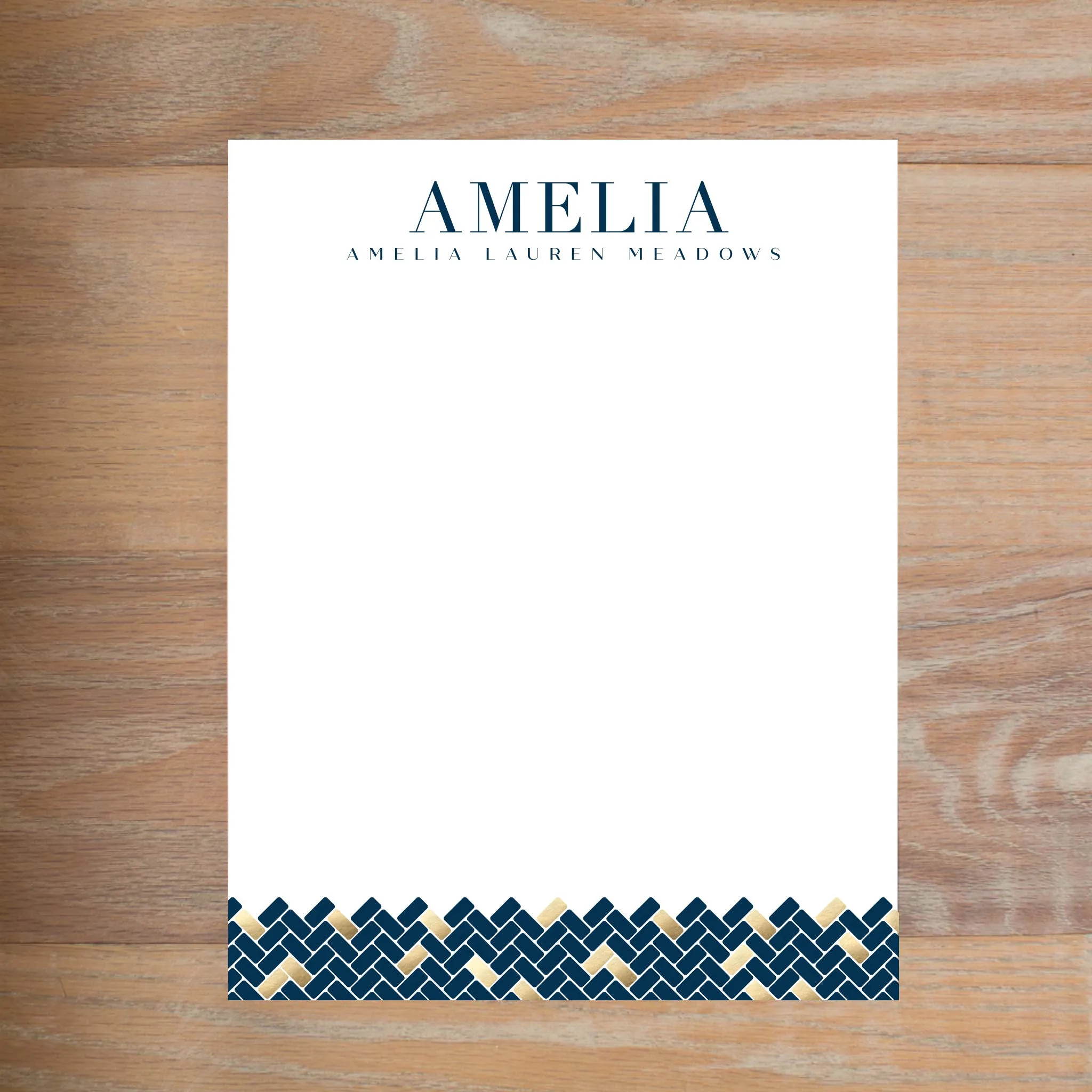 Golden Herringbone Custom Letterhead