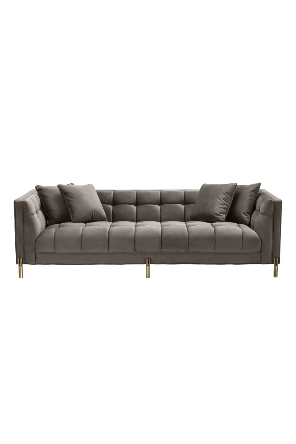 Gray Velvet Tufted Sofa | Eichholtz Sienna