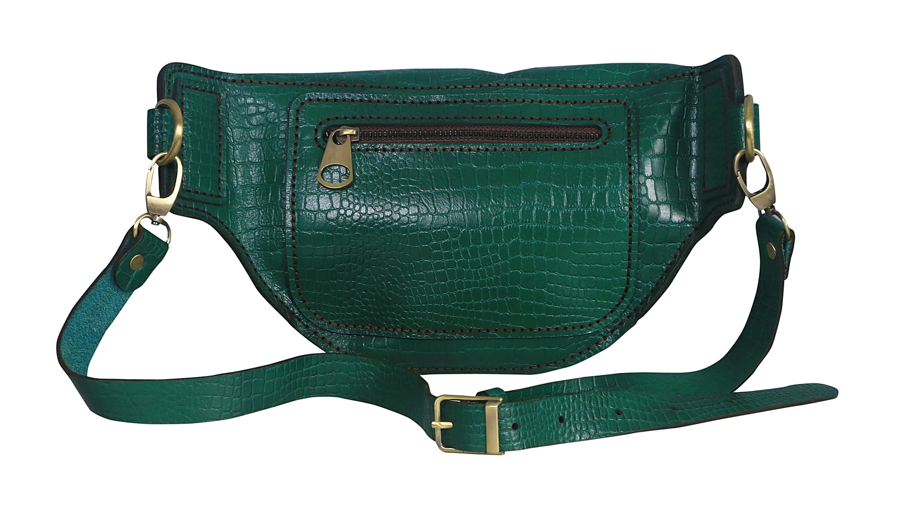 Green casual waist-bag