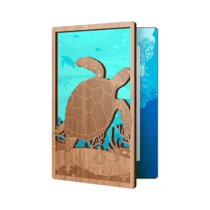 Handcrafted Bamboo Greeting Cards | Sea Turtle