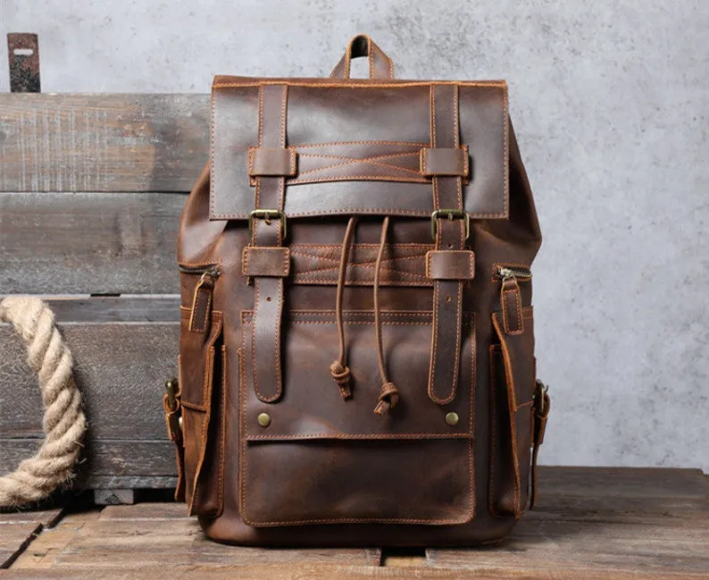 Handmade Full Grain Leather Backpack for Men