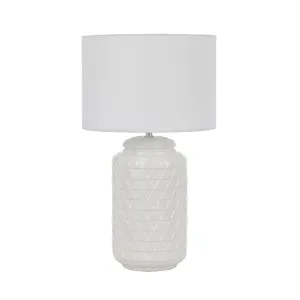 Heshi White and White Ceramic Table Lamp