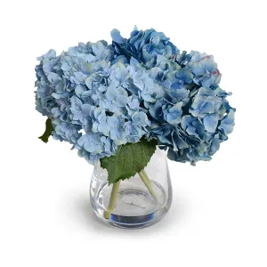 Hydrangea Arrangement in Glass 14"H