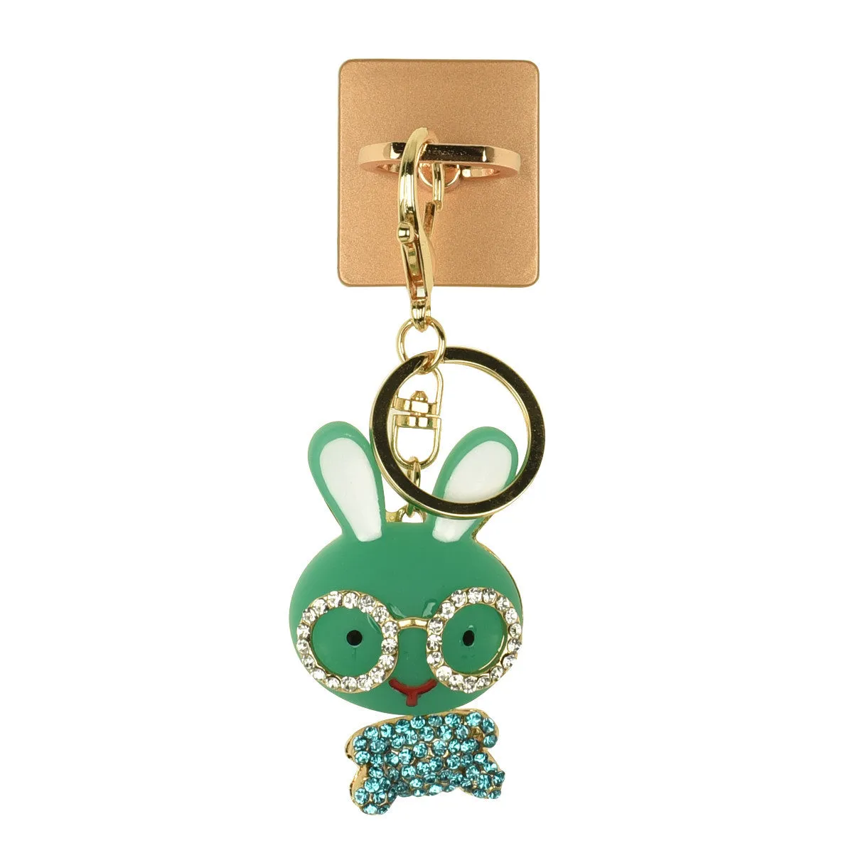 iOrigin Ring Grip/ Kick Stand   Bunny with Glasses Key Chain for Mobile Phones & Tablets