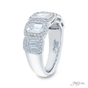 JB Star Emerald Cut Diamond Halo Band