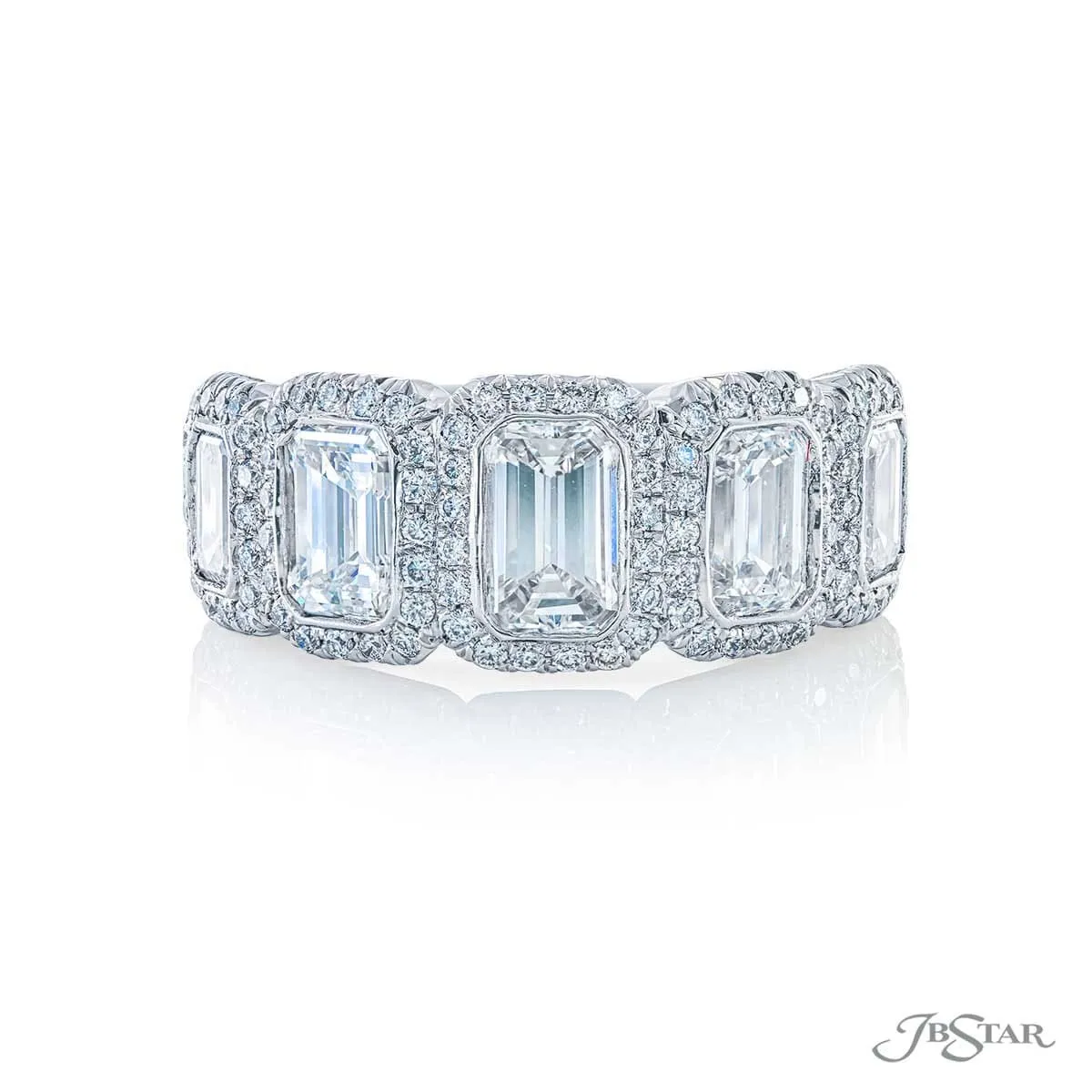 JB Star Emerald Cut Diamond Halo Band