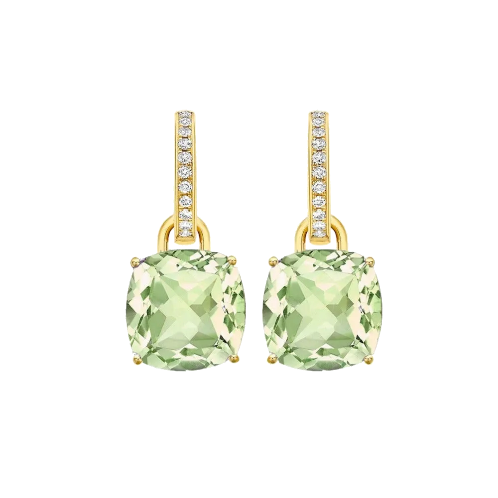 Kiki McDonough Cushion Green Amethyst Detachable Drops