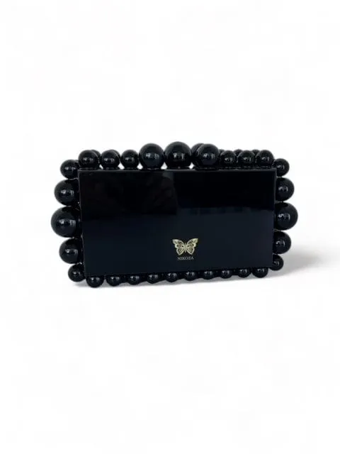 Kira White Acrylic Pearl Clutch Bag By Nikoza Collection