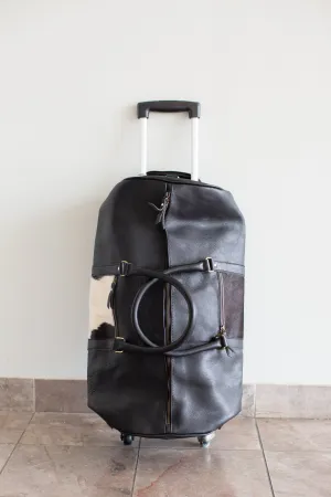 Leather & Cowhide Duffle Bag with Wheels