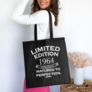 Limited Edition 1964 Tote Bag, Vintage Quality, Matured To Perfection, Birthday Gift Cotton Bag For Life, Reusable Shopping Bag