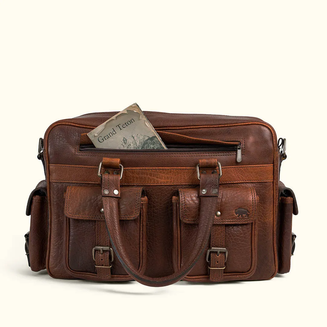 Limited Edition Roosevelt Buffalo Leather Pilot Bag | Buffalo Grain