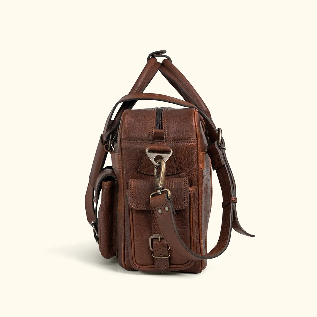 Limited Edition Roosevelt Buffalo Leather Pilot Bag | Buffalo Grain