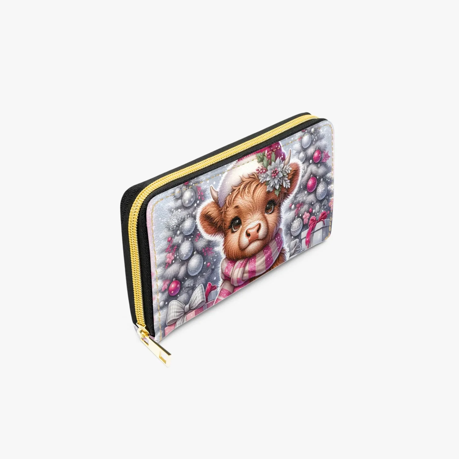 Long Type Zipper Purse, Christmas, Highland Cow, awd-1376