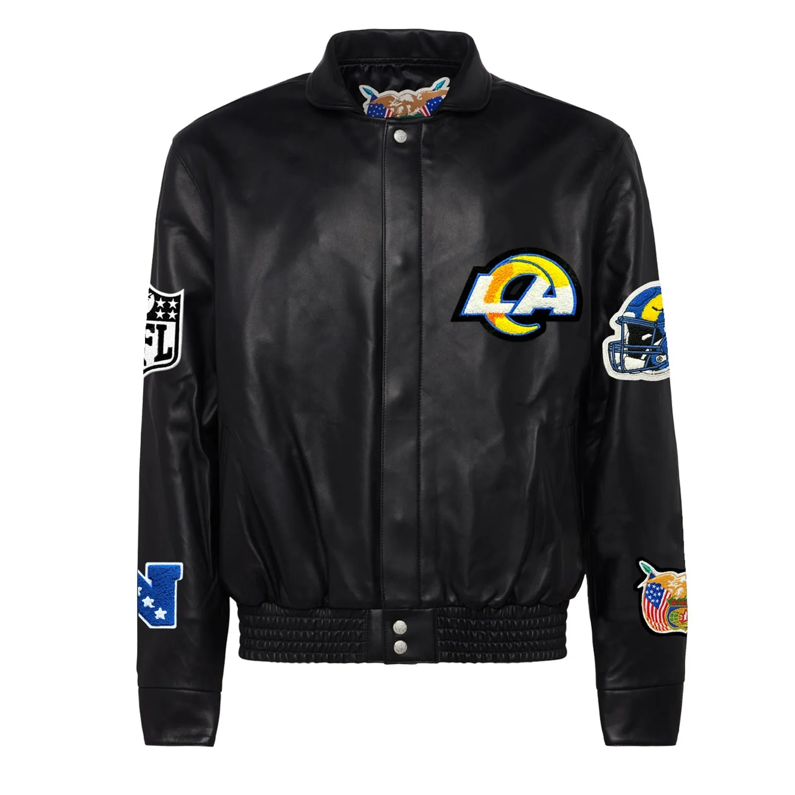 LOS ANGELES RAMS FULL LEATHER JACKET Black