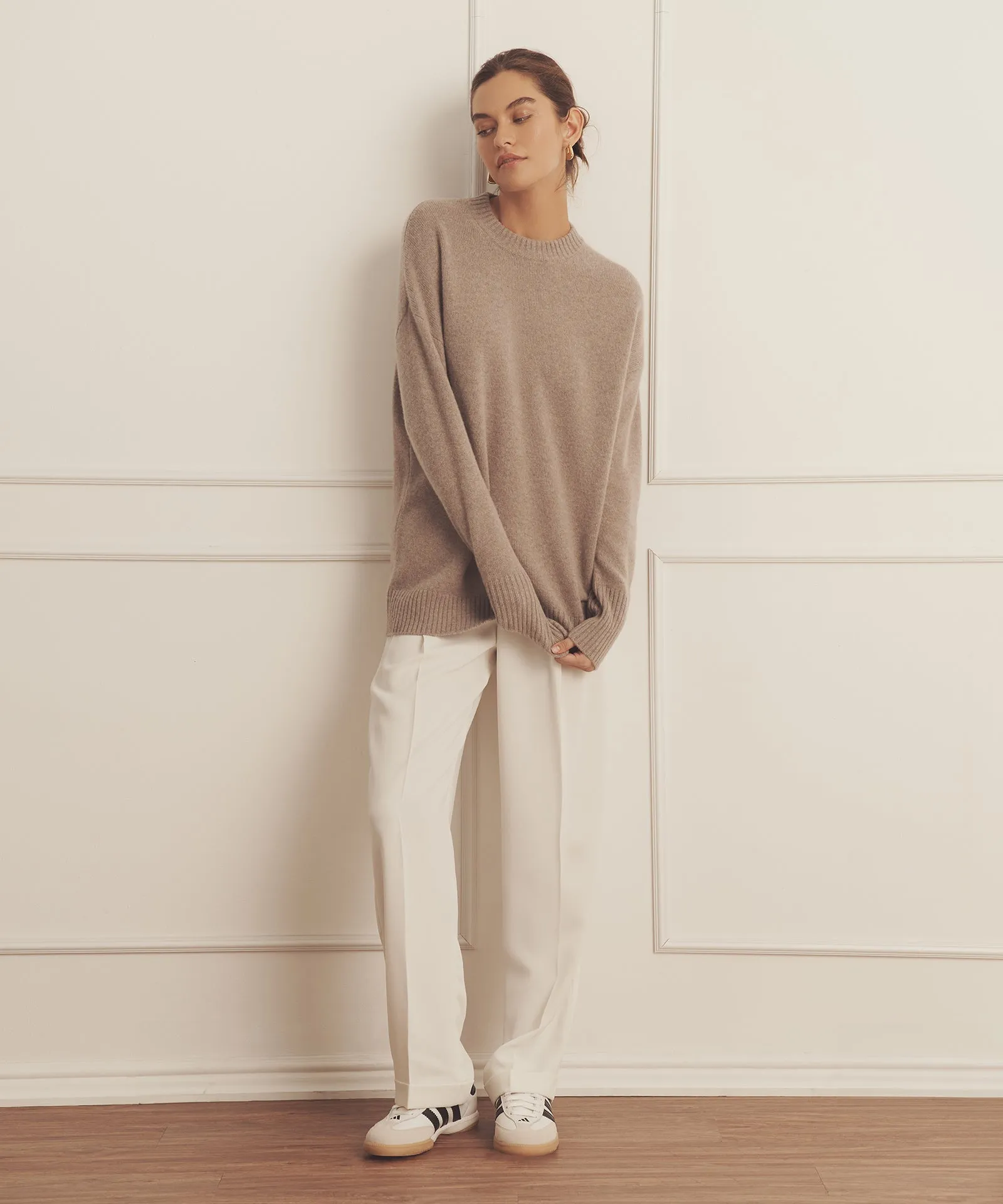 Luxe Cashmere Oversized Crewneck Sweater