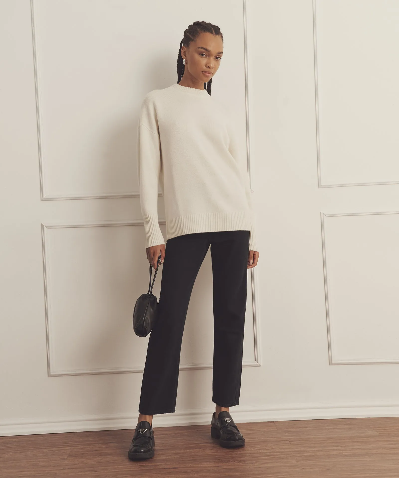 Luxe Cashmere Oversized Crewneck Sweater