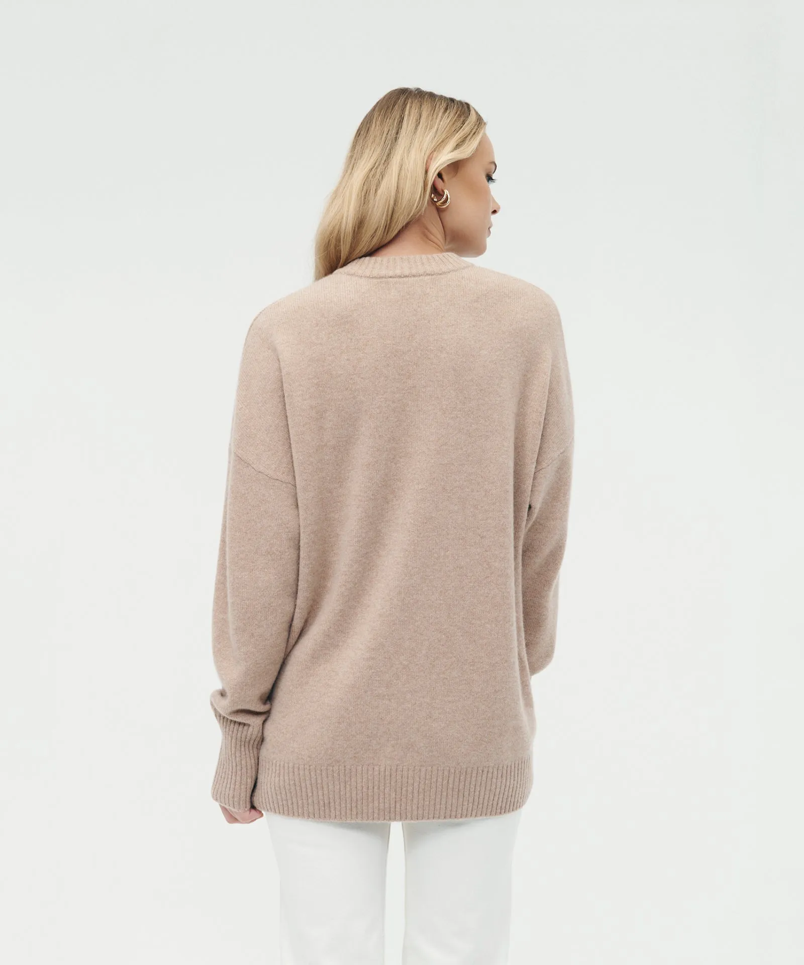 Luxe Cashmere Oversized Crewneck Sweater