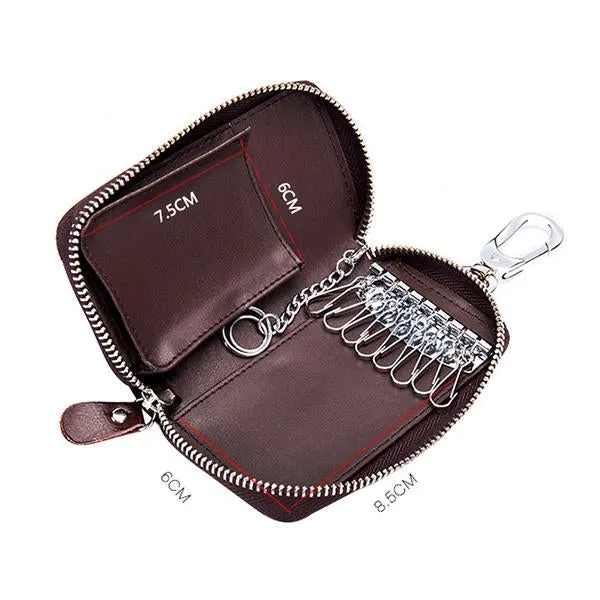 Men Women Genuine Leather Car Key Case Key Holder Waist Bag