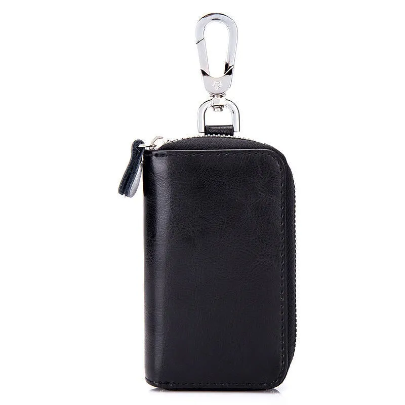 Men Women Genuine Leather Car Key Case Key Holder Waist Bag