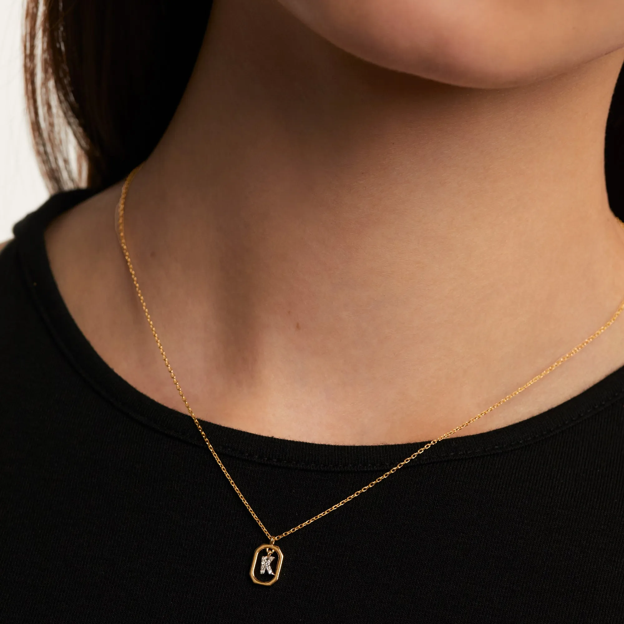 Mini Letter K Gold Necklace