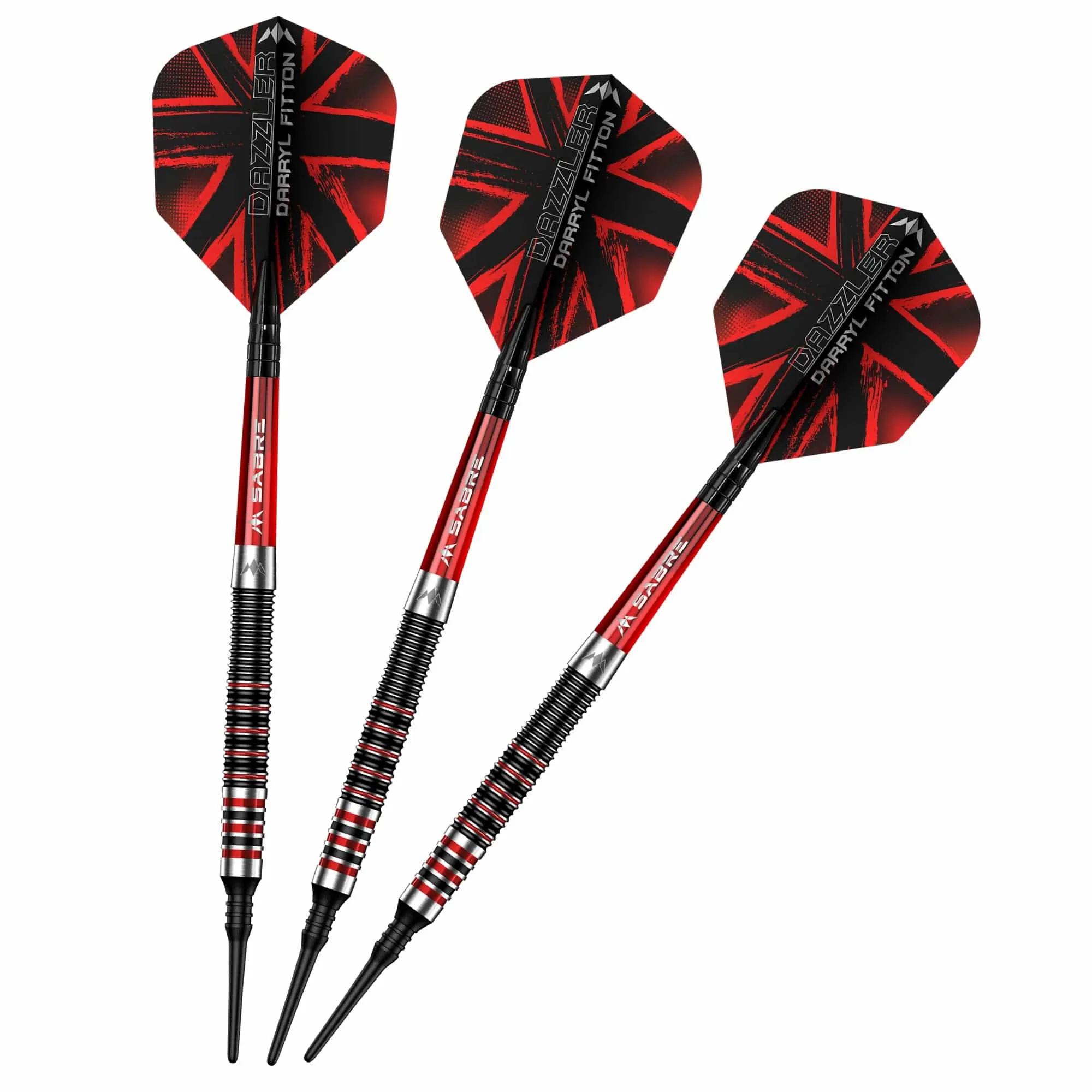 Mission Darryl Fitton Darts - Soft Tip - Electro Black & Red - The Dazzler - 18g