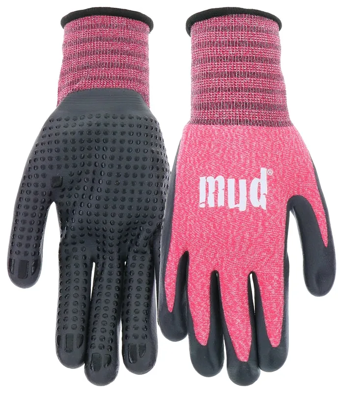 Mud MD31011W-W-SM Coated Gloves, Women's, S/M, Nitrile Coating, Watermelon :PR: QUANTITY: 1