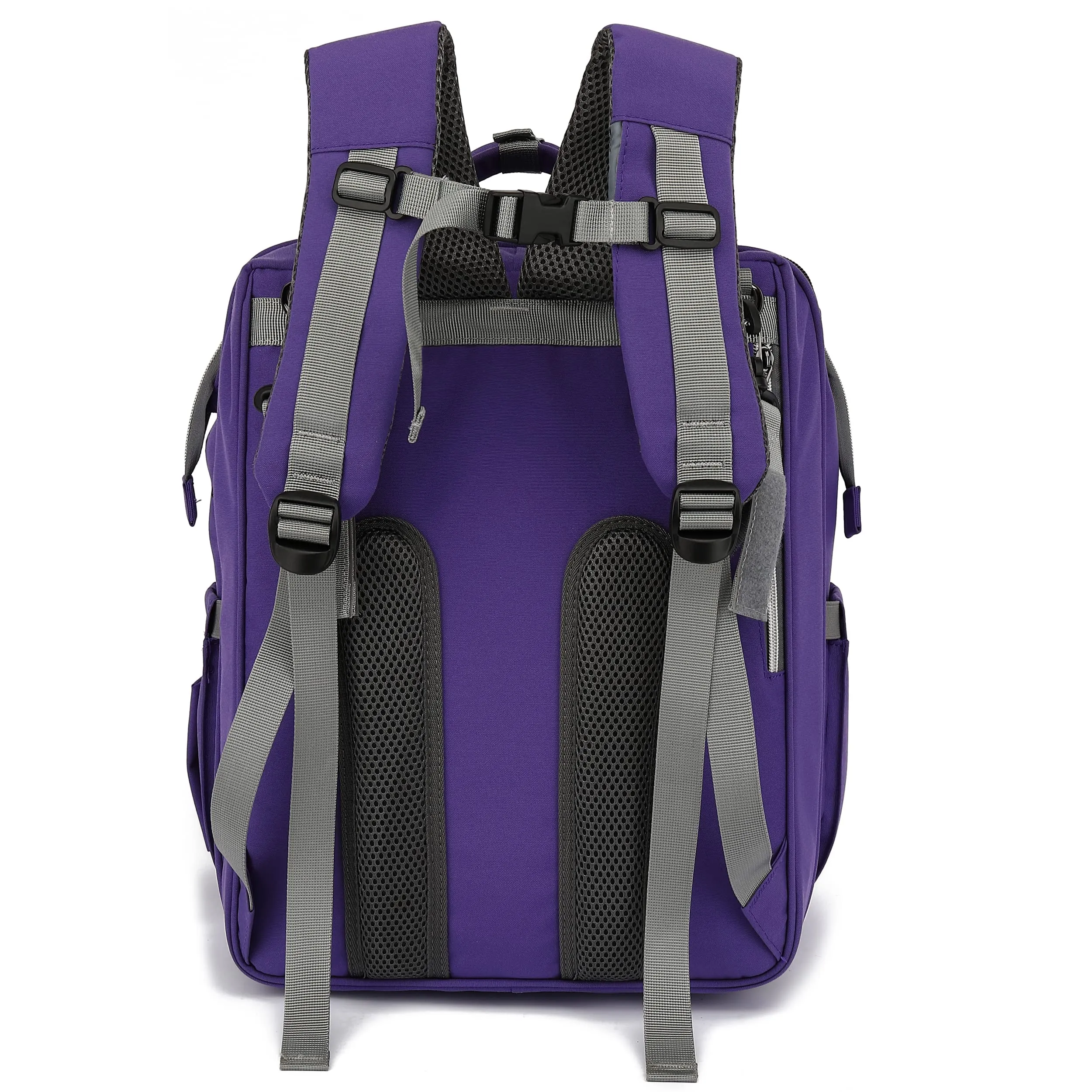 Multifunctional Diaper Bag - Large Capacity, Expandable, Insulated | Free Stroller Straps | 25L | Purple