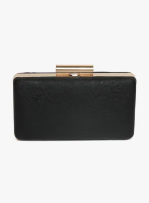 Nicole Shiny Black Color Minaudiere