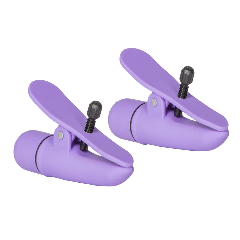 Nipplettes Virbrating Adjustable Purple Nipple Clamps