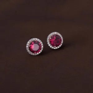 Opulent Ruby Studs | Rose Gold