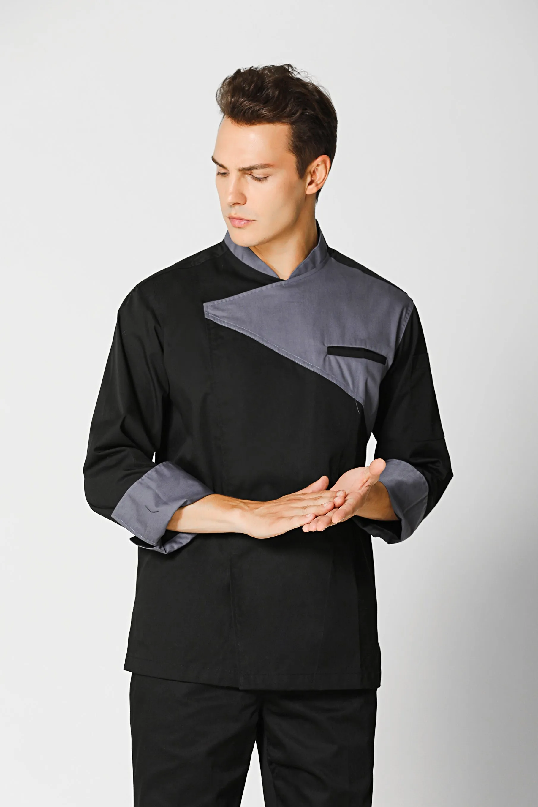 Oregano Black Chef Jacket, Long Sleeve