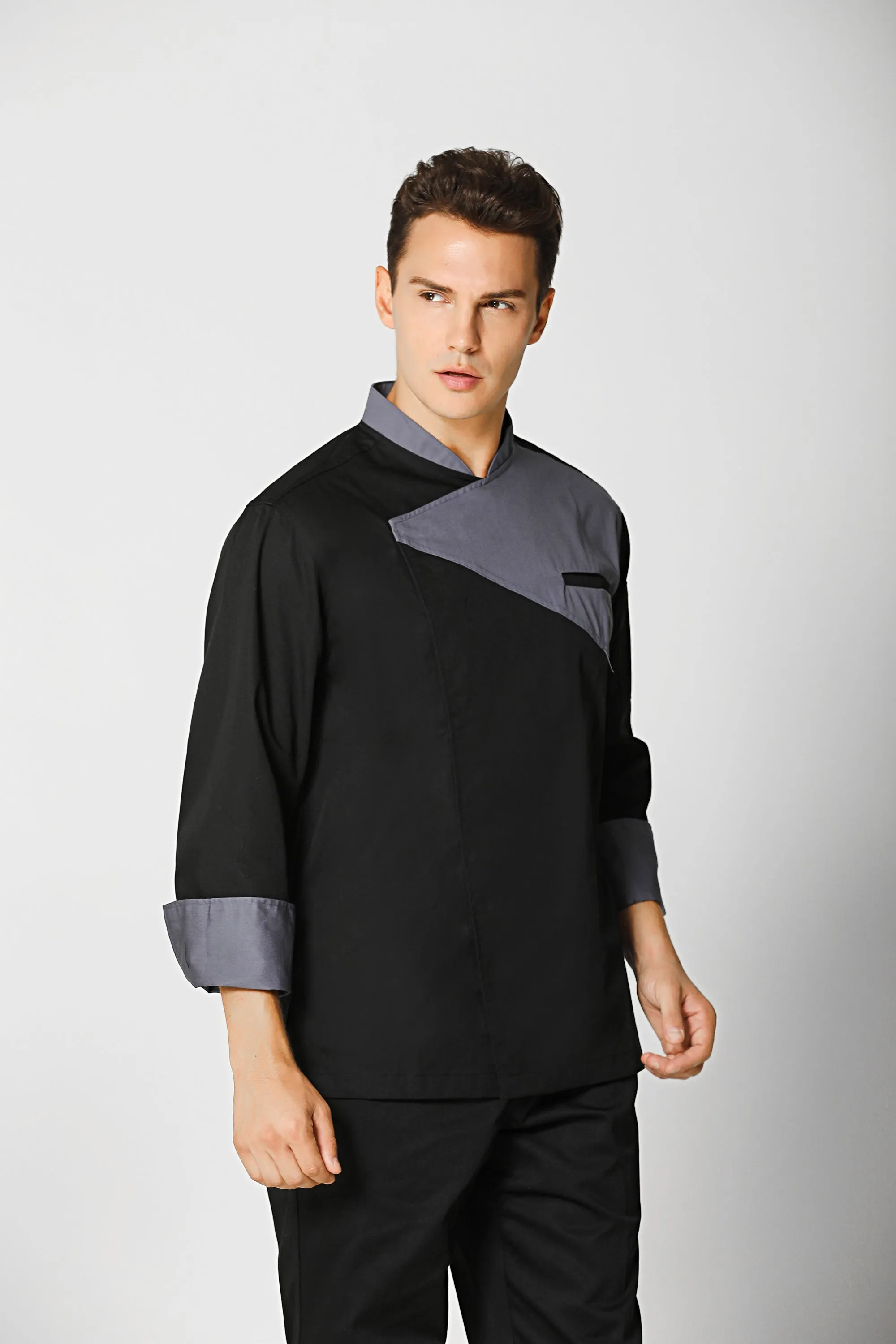 Oregano Black Chef Jacket, Long Sleeve