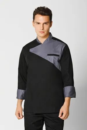 Oregano Black Chef Jacket, Long Sleeve