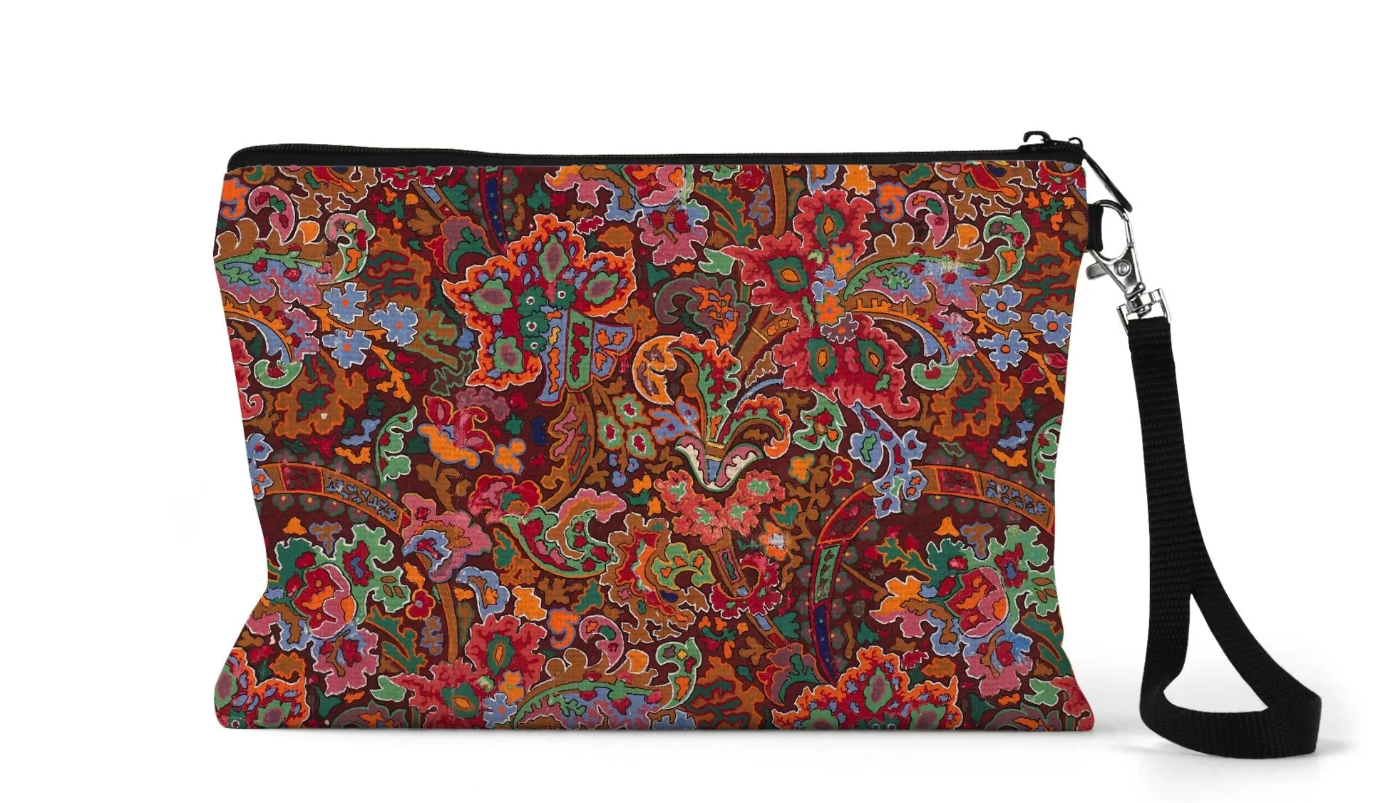 Paisley Glory Zippered Linen blend Bag