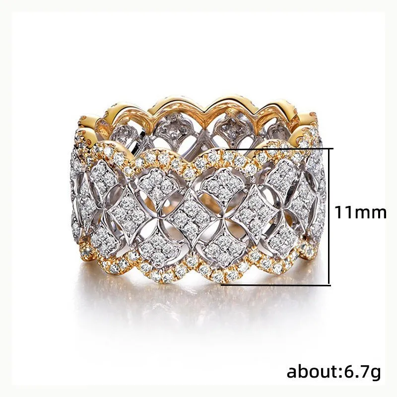 Palace Style Dazzling Star Lace Honeycomb Ring(MAC194)