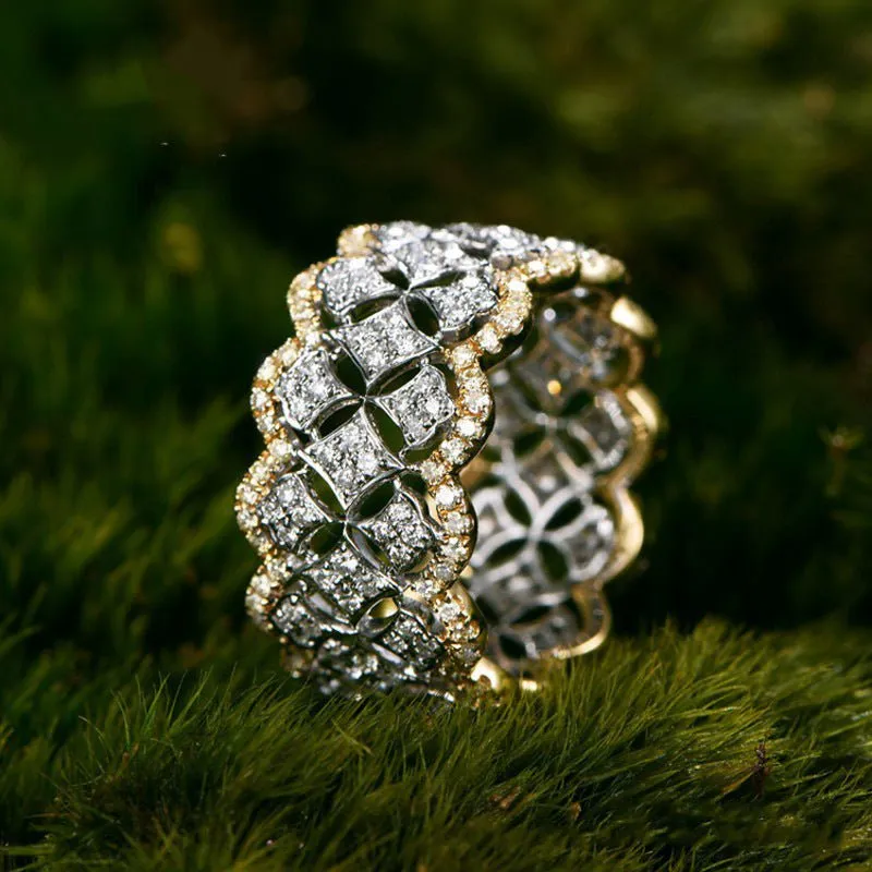 Palace Style Dazzling Star Lace Honeycomb Ring(MAC194)