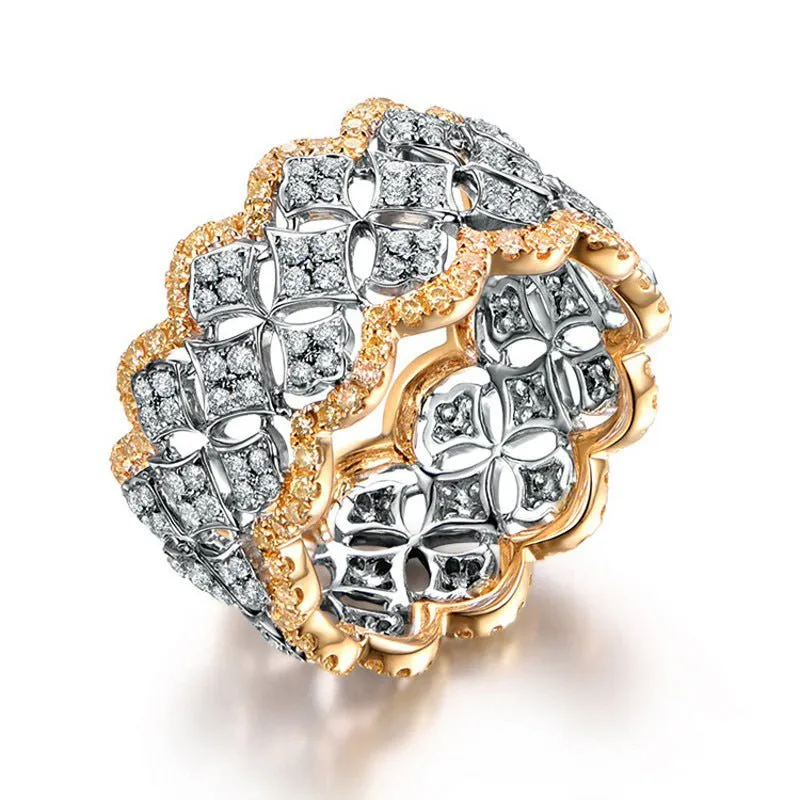 Palace Style Dazzling Star Lace Honeycomb Ring(MAC194)