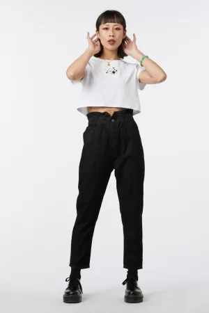 Paper Bag Waist Denim Pant