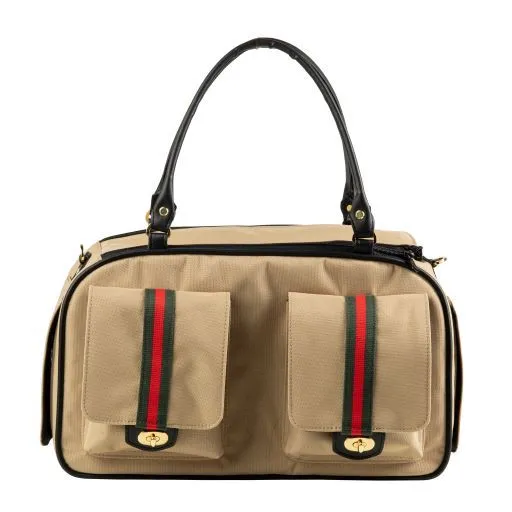 Petote Marlee 2 Dog Carrier Khaki Stripe