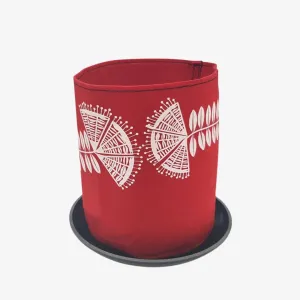 Pohutukawa Ecofelt Grow Bag White Print on Red