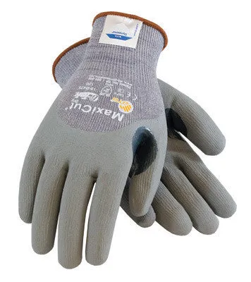 Protective Industrial Products 2X MaxiCut 5 By ATG Cut Resistant Gray MicroFoam Nitrile Palm And Knuckle Coated Work Gloves With Gray Seamless Nylon, Dyneema, Glass And Lycra Liner And Continuous Knit Cuff