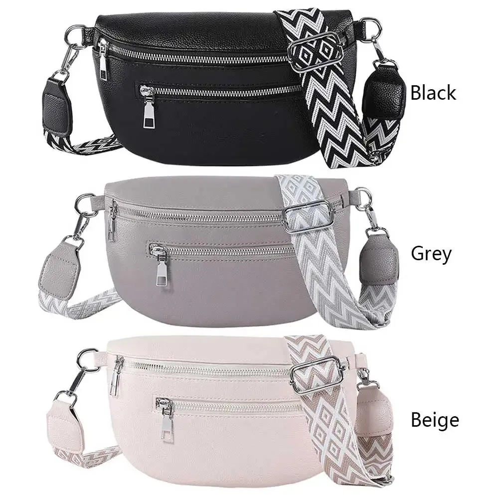 PU Leather Retro Banana Bag Women Chest Bag Waist Fanny Pack Sling Crossbody Shoulder Bag Chest Bum Belt Bag Half Moon Hobo Bag