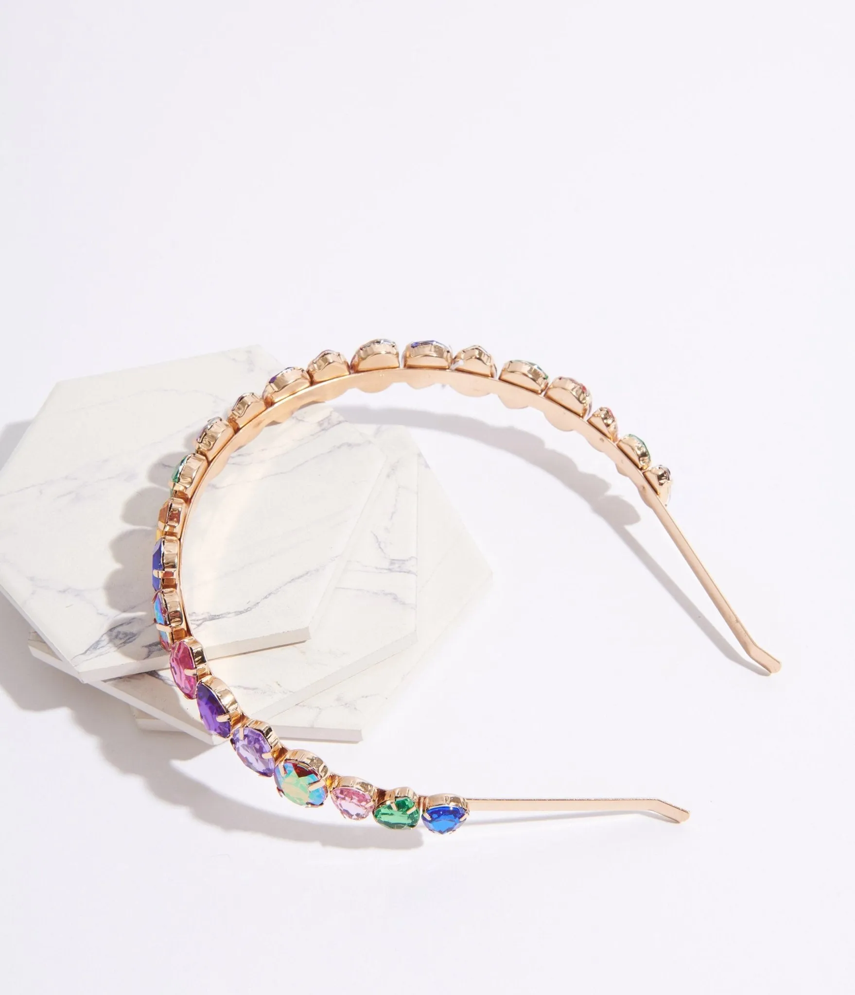 Rainbow Rhinestone Headband